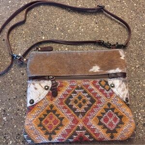 Myra Handwoven Multicolor & Tan Crossbody Bag
